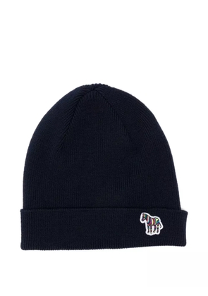 Paul Smith zebra-appliqué wool beanie - Blue