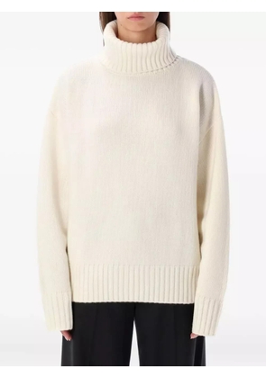 Rhea turtleneck ribbed-hem sweater - Neutrals