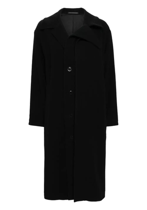 Y's wool single-breasted coat - Black