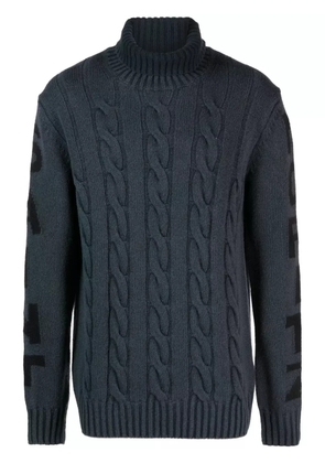 MC2 Saint Barth logo-jacquard fisherman's-knit jumper - Black