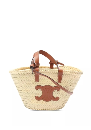 Celine Pre-Owned 2018-2025 Teen Raffia Cuir Triomphe Classic Panier Tote satchel - Brown