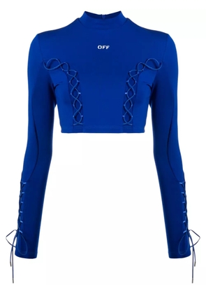 Off-White lace-up crop top - Blue