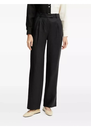 LUISA SPAGNOLI pleated linen trousers - Black