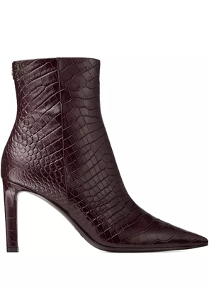 Jimmy Choo 85mm Frankie crocodile-effect ankle boots - Brown
