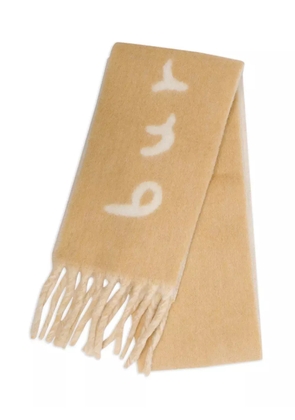 Burberry logo-intarsia reversible scarf - Neutrals