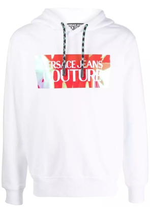 Versace Jeans Couture logo-print drawstring hoodie - White
