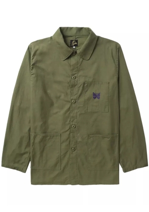 Needles embroidered cotton shirt jacket - Green