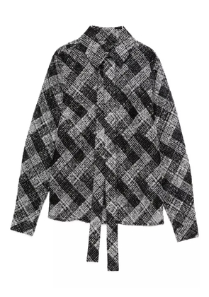 Elie Saab tie-strap patterned shirt - Black