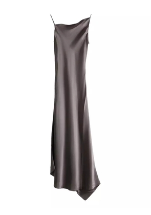 Marc Le Bihan asymmetric silk midi dress - Brown