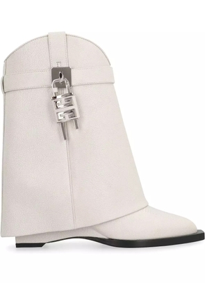 Givenchy 60mm Shark Lock Cowboy leather boots - White
