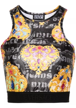 Versace Jeans Couture printed cropped top - Black