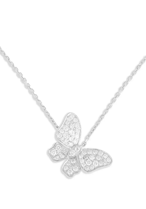 LB Exclusive 18K white gold Butterfly diamond necklace - Silver