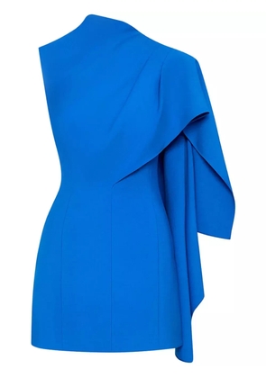 Oscar de la Renta one-shoulder cape dress - Blue