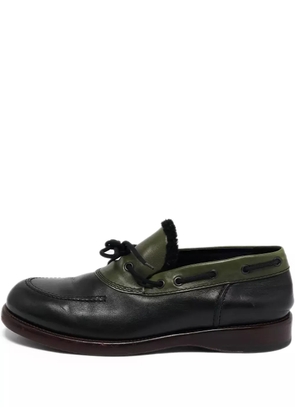 Bottega Veneta Pre-Owned black leather boat shoes
