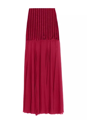Amir Slama x Astrid stripe-panel maxi skirt - Red