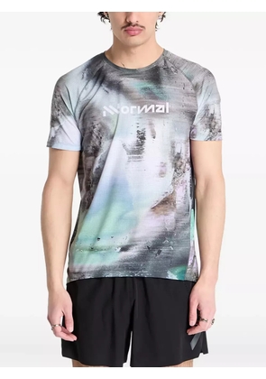 NNORMAL abstract-print raglan-sleeve T-shirt - Grey