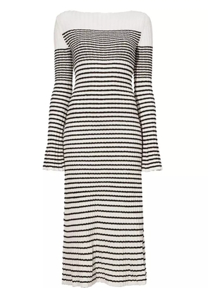 Proenza Schouler striped bouclé knit dress - White