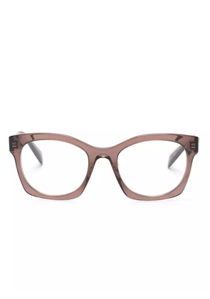 Prada Eyewear transparent-frame logo glasses - Brown