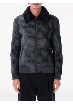 Sword leather bomber jacket - Black