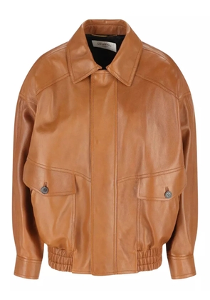 Saint Laurent leather bomber jacket - Brown