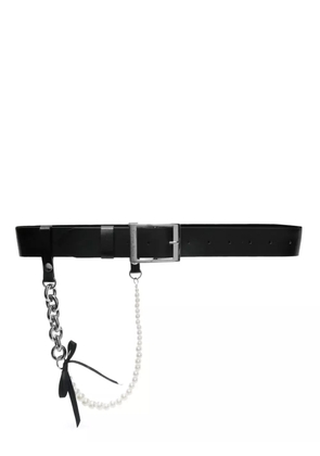 Simone Rocha chain-pearl embellished belt - Black