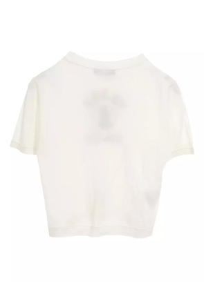 Prada Pre-Owned 2010s logo-intarsia short-sleeve T-shirt - White
