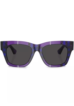 Burberry Eyewear checkered wayfarer-frame sunglasses - Purple