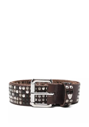 Htc Los Angeles studded leather belt - Brown