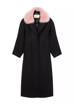 Blumarine double-breasted faux fur coat - Black