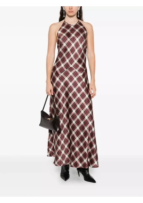 DÔEN Maxime checked maxi dress - Brown