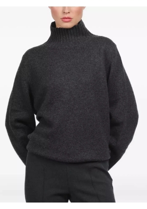 Allude ribbed-trim sweater - Black