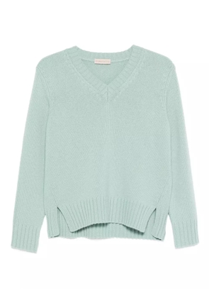 Purotatto V-neck side-split sweater - Green
