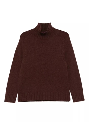 Purotatto high-neck ribbed sweater - Brown