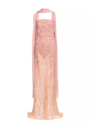 Elie Saab bead-embroidered strapless maxi dress - Pink