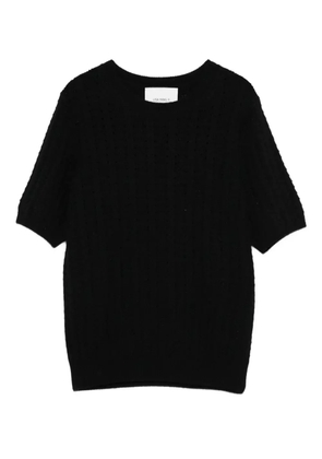 Lisa Yang openwork short-sleeve knitted top - Black