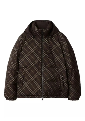 Burberry checked puffer jacket - Brown