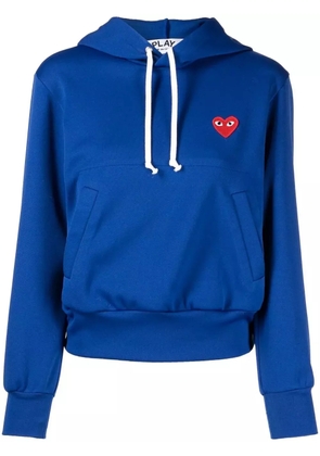 Comme Des Garçons Play heart-patch drawstring hoodie - Blue
