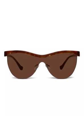 Nanushka tortoiseshell shield-frame sunglasses - Brown