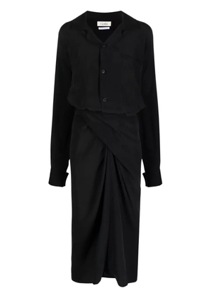 QUIRA long-sleeve button-fastening dress - Black