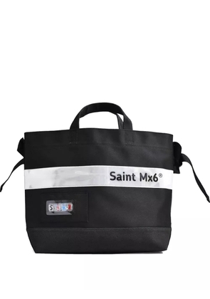 SAINT MXXXXXX logo-stripe tote bag - Black