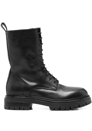 Elena Iachi lace-up leather boots - Black