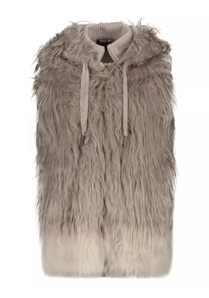 Lorena Antoniazzi alpaca fur vest - Neutrals