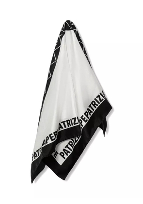 Patrizia Pepe geometric silk print scarf - White