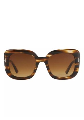 TOM FORD Eyewear Carla tortoiseshell square sunglasses - Brown
