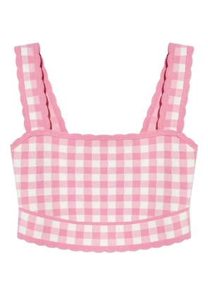 LoveShackFancy gingham scalloped-edge top - Pink