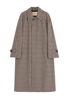 Valentino Garavani checked long coat - Neutrals
