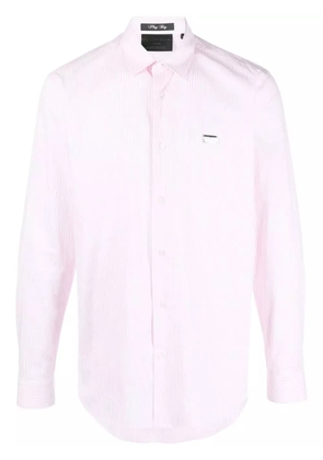 Philipp Plein graphic-print striped shirt - Pink