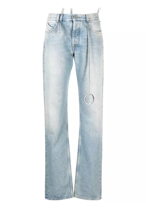 The Attico embellished low-rise tapered jeans - Blue