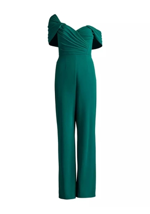 Tadashi Shoji draped off-shoulder jumpsuit - EMERALD