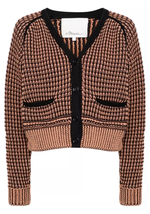 3.1 Phillip Lim bi-color cropped cardigan - Orange